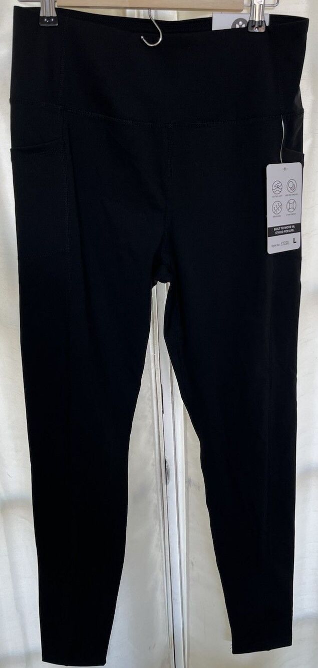 Otos New York Womens Activewear Large Black Leggings Soft Breathable Athleisure